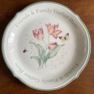 Lenox Butterfly Meadow Sentiment Dessert Platter Plate Friends & Family NWT